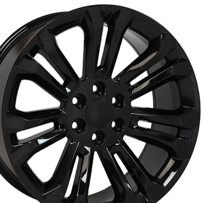 22" Replica Wheel CV43 Fits Chevrolet Silverado 22x9 Black Wheel