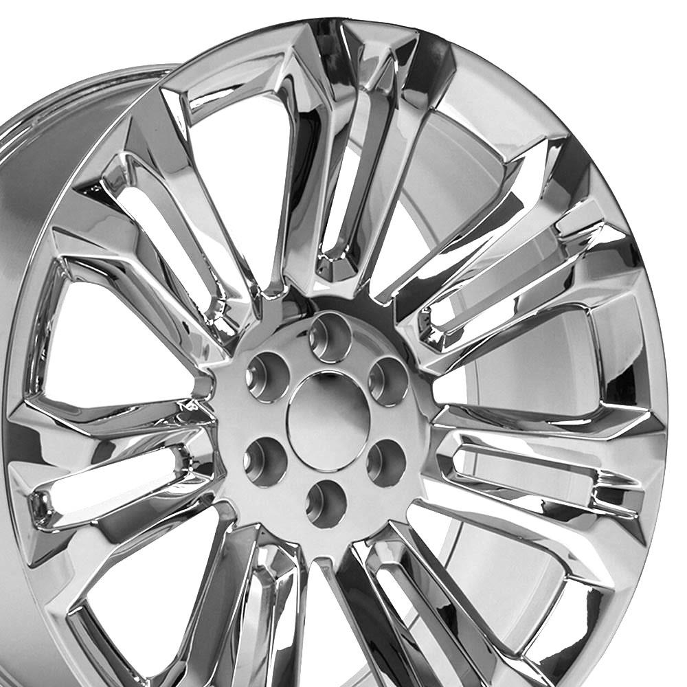 24" Replica Wheel CV43 Fits Chevrolet Silverado 24x10 Chrome Wheel