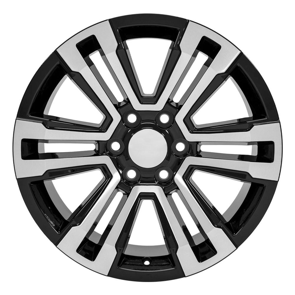 20" Replica Wheel CV44 Fits GMC Yukon Denali 20x9 Black Machined Wheel
