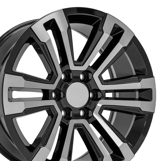 20" Replica Wheel CV44 Fits GMC Yukon Denali 20x9 Black Machined Wheel
