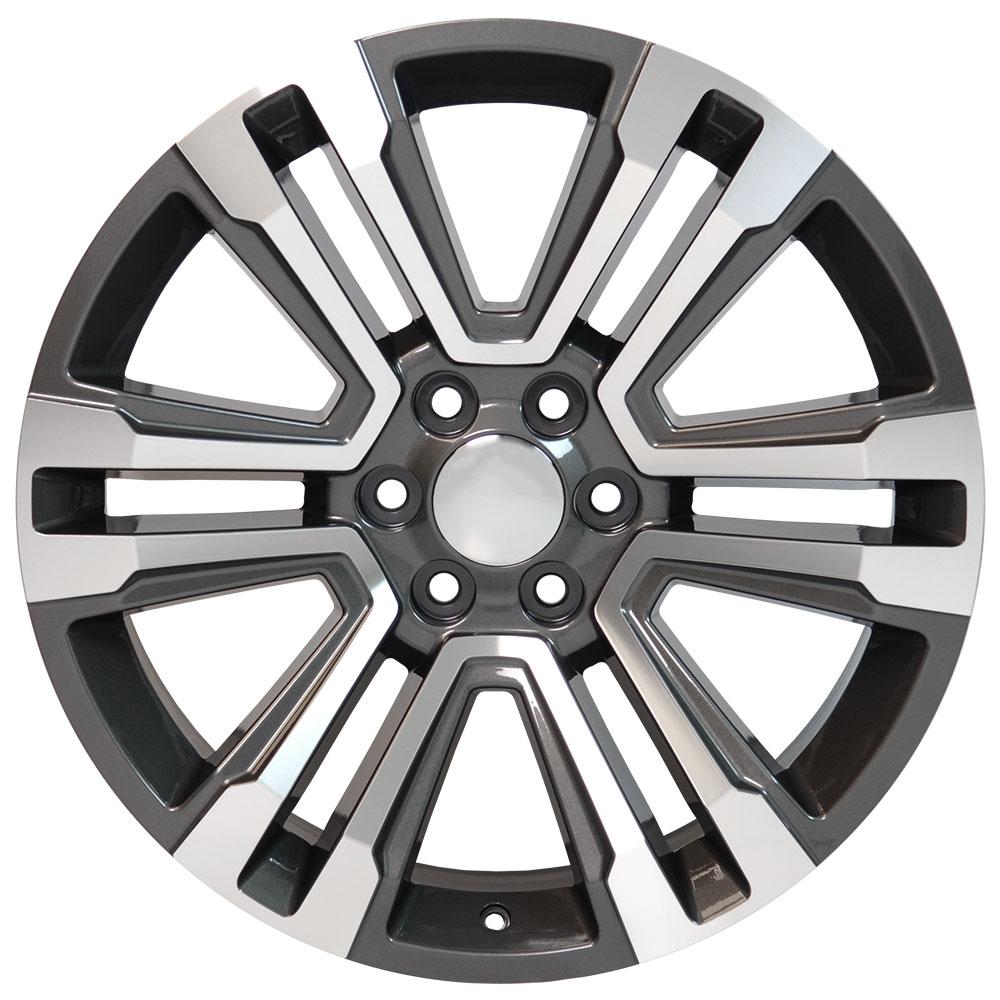 22" Replica Wheel CV44 Fits GMC Yukon 22x9 Hyper Mach'd Wheel