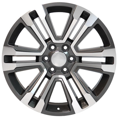 22" Replica Wheel CV44 Fits GMC Yukon 22x9 Hyper Mach'd Wheel