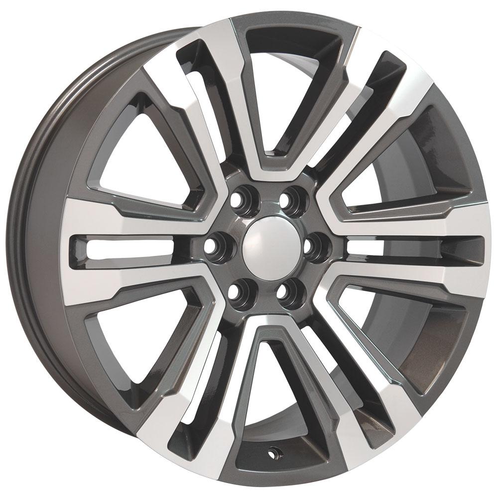 22" Replica Wheel CV44 Fits GMC Yukon 22x9 Hyper Mach'd Wheel
