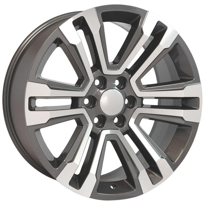 22" Replica Wheel CV44 Fits GMC Yukon 22x9 Hyper Mach'd Wheel