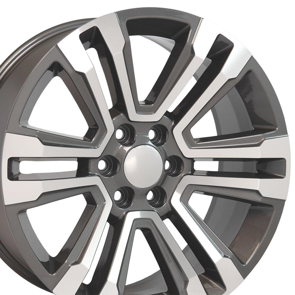 22" Replica Wheel CV44 Fits GMC Yukon 22x9 Hyper Mach'd Wheel