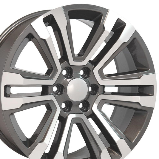 22" Replica Wheel CV44 Fits GMC Yukon 22x9 Hyper Mach'd Wheel