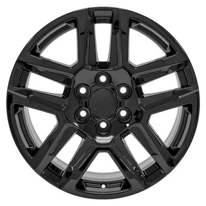 20" Replica Wheel CV63 Fits Chevrolet Silverado 1500 20x9 Gloss Black Wheel