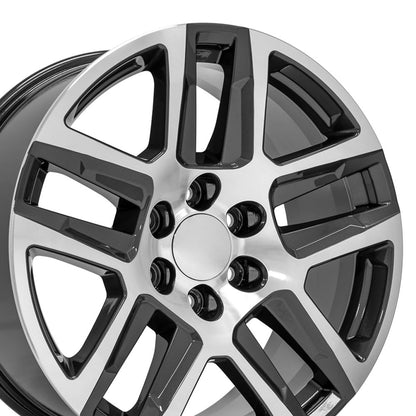 20" Replica Wheel CV63 Fits Chevrolet Silverado 1500 20x9 Gunmetal Machined Wheel