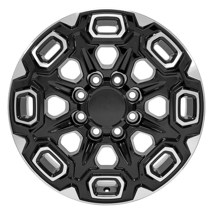 20" Replica Wheel CV64B Fits Chevrolet Silverado 2500/3500 20x8.5 Black Machined Wheel