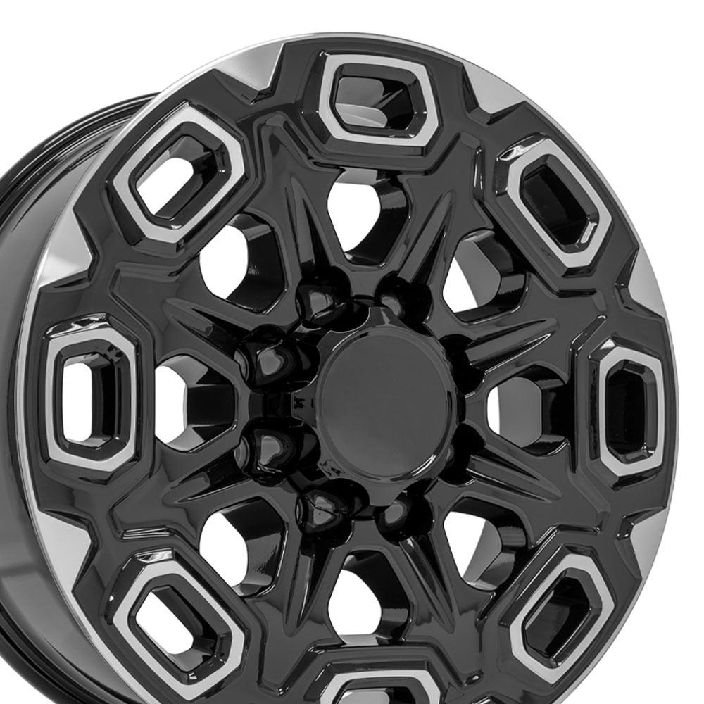 20" Replica Wheel CV64B Fits Chevrolet Silverado 2500/3500 20x8.5 Black Machined Wheel