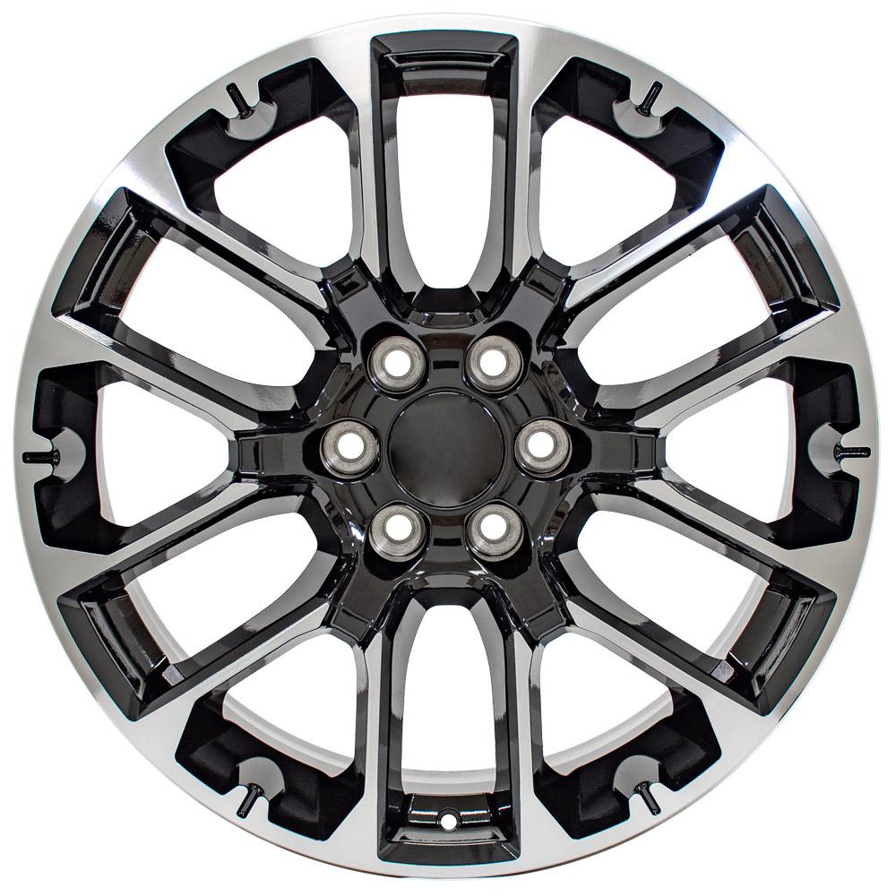 22" Replica Wheel CV67 Fits Chevrolet Suburban 1500 22x9 Black Machined Wheel