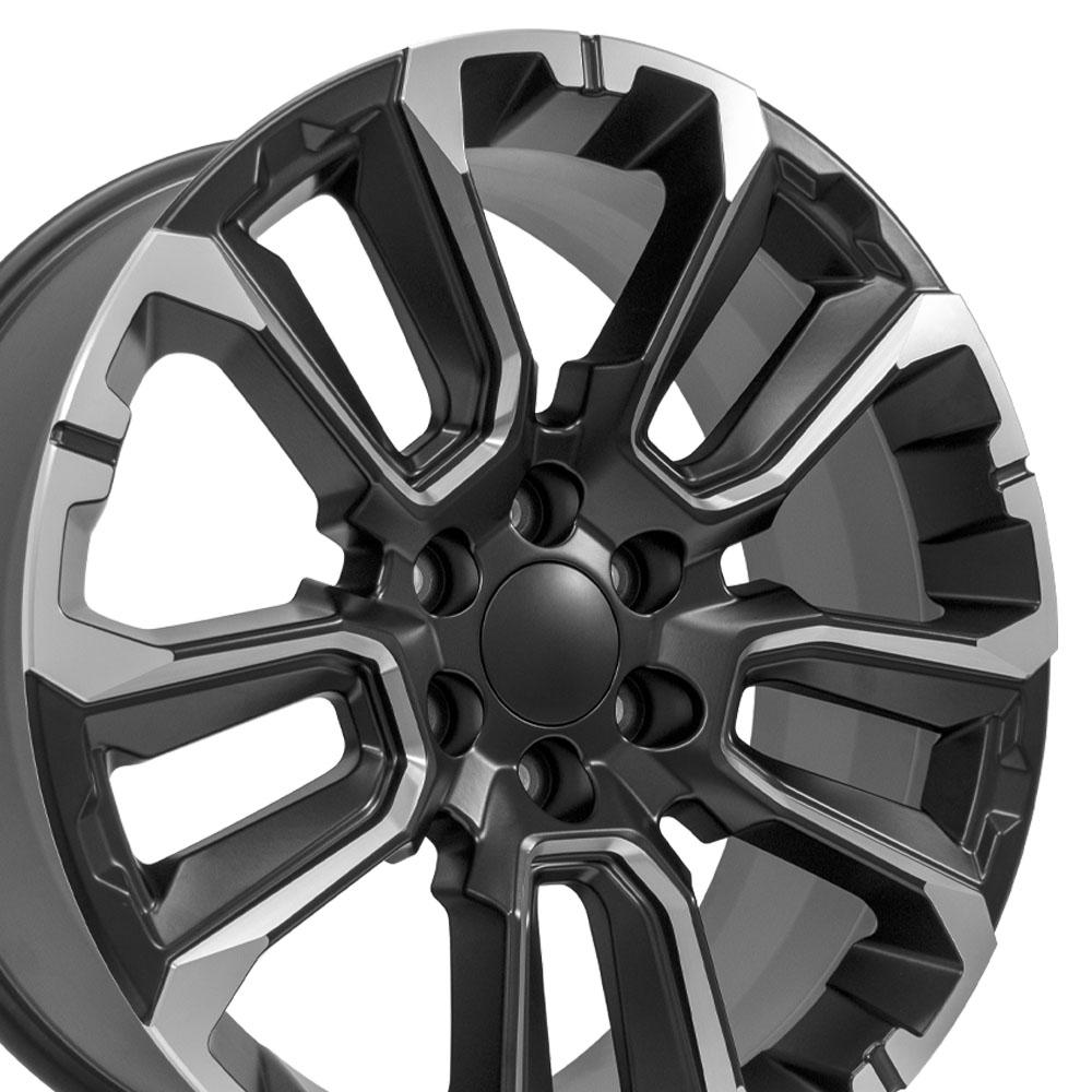 22" Replica Wheel CV68 Fits Chevrolet Suburban 1500 22x9 Satin Black with Milled Edge Wheel