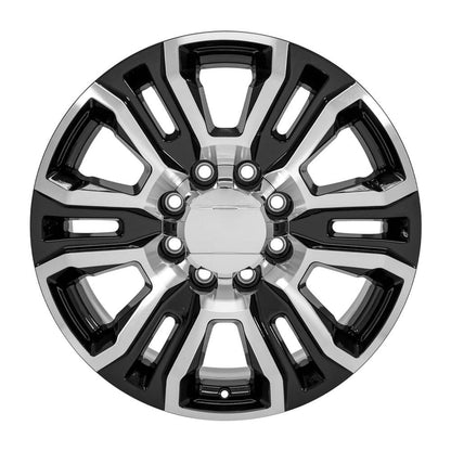 20" Replica Wheel CV70A Fits GMC Sierra 2500 3500 HD Denali 20x8.5 Black Machined Wheel