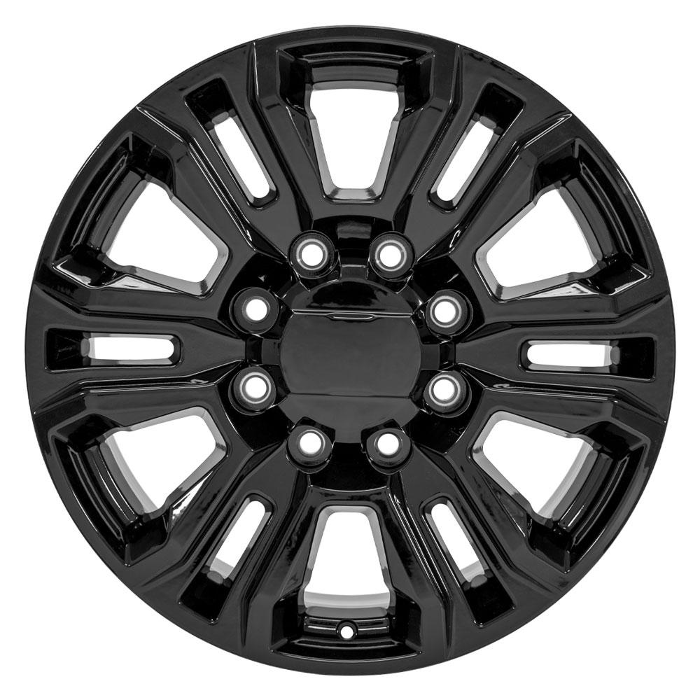 20" Replica Wheel CV70B Fits GMC Sierra 2500 3500 HD Denali 20x8.5 Gloss Black Wheel