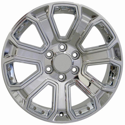22" Replica Wheel CV93B Fits Chevy Silverado 22x9 Chrome with Chrome Insert Wheel