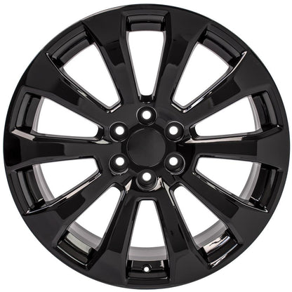 22" Replica Wheel CV95 Fits Chevrolet Silverado 22x9 Black Wheel
