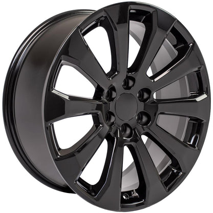 22" Replica Wheel CV95 Fits Chevrolet Silverado 22x9 Black Wheel