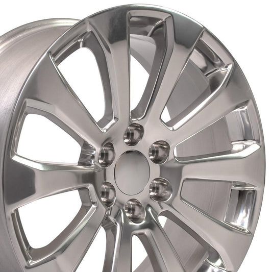 22" Replica Wheel CV95 Fits Chevrolet Silverado 22x9 Polished Wheel