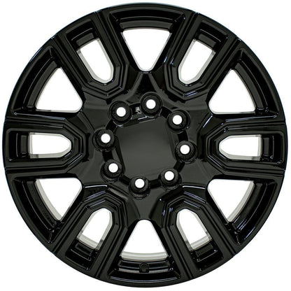 20" Replica Wheel CV96B Fits GMC Sierra 2500/3500 20x8.5 Gloss Black Wheel