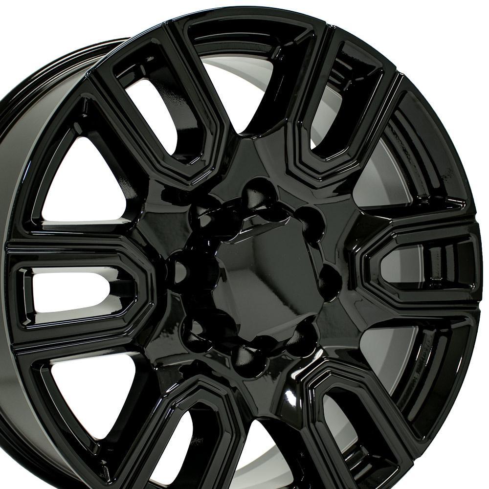 20" Replica Wheel CV96B Fits GMC Sierra 2500/3500 20x8.5 Gloss Black Wheel