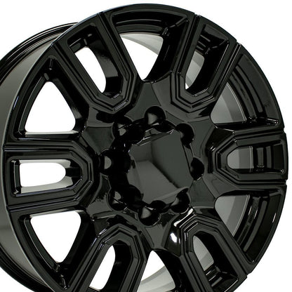 20" Replica Wheel CV96B Fits GMC Sierra 2500/3500 20x8.5 Gloss Black Wheel