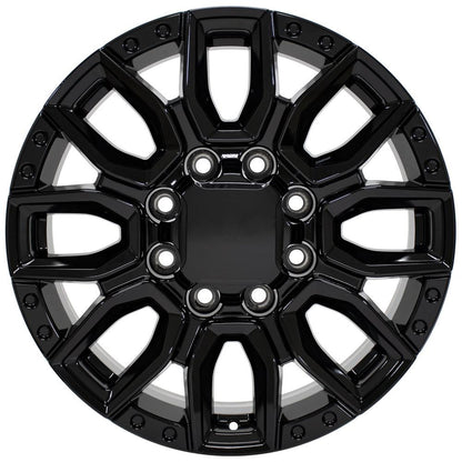 20" Replica Wheel CV97A Fits GMC Sierra 2500/3500 20x8.5 Gloss Black Wheel