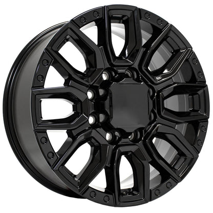 20" Replica Wheel CV97B Fits GMC Sierra 2500/3500 20x8.5 Gloss Black Wheel