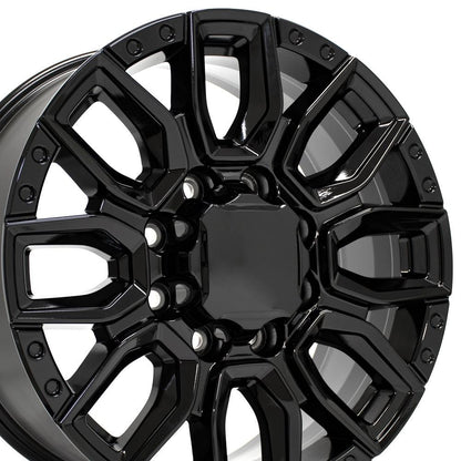 20" Replica Wheel CV97B Fits GMC Sierra 2500/3500 20x8.5 Gloss Black Wheel
