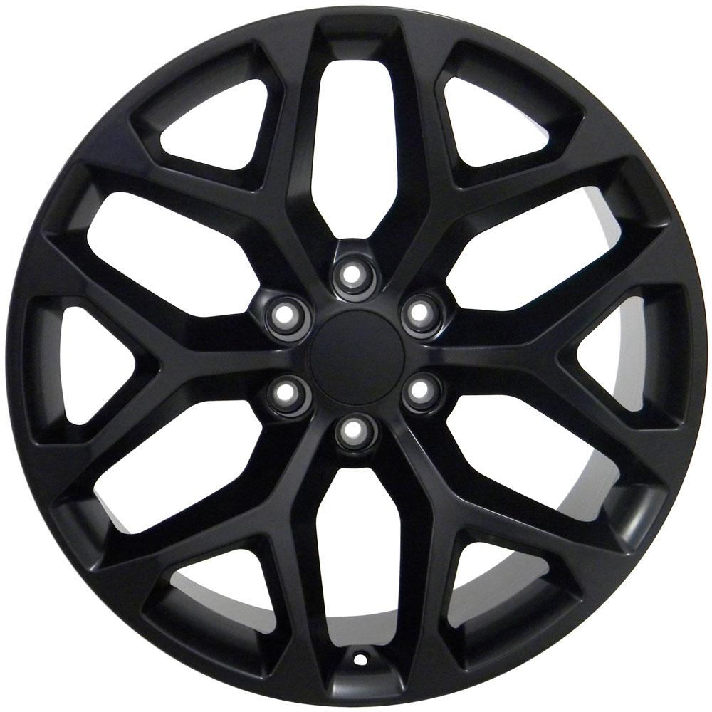 22" Replica Wheel CV98B Fits Chevy Silverado 22x9 Satin Black Wheel