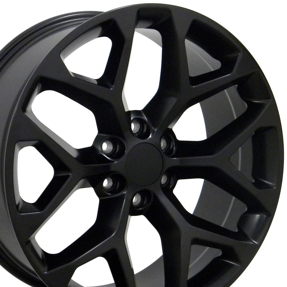 22" Replica Wheel CV98B Fits Chevy Silverado 22x9 Satin Black Wheel