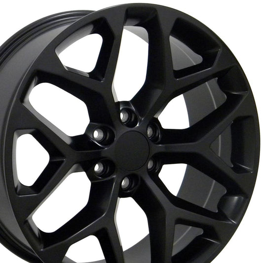 22" Replica Wheel CV98B Fits Chevy Silverado 22x9 Satin Black Wheel