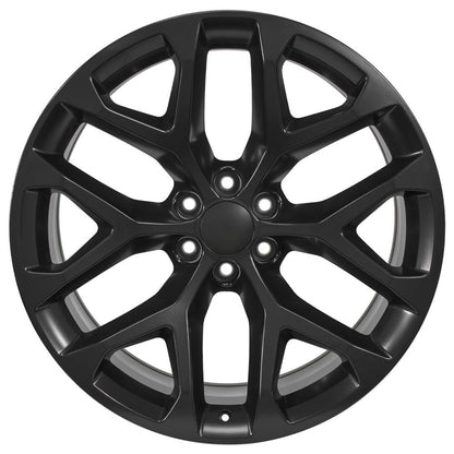 24" Replica Wheel CV98B Fits Chevy Silverado 24x10 Satin Black Wheel