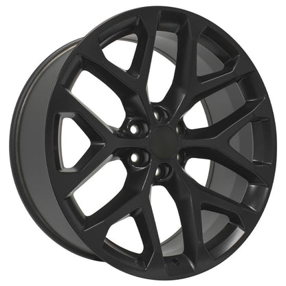 24" Replica Wheel CV98B Fits Chevy Silverado 24x10 Satin Black Wheel