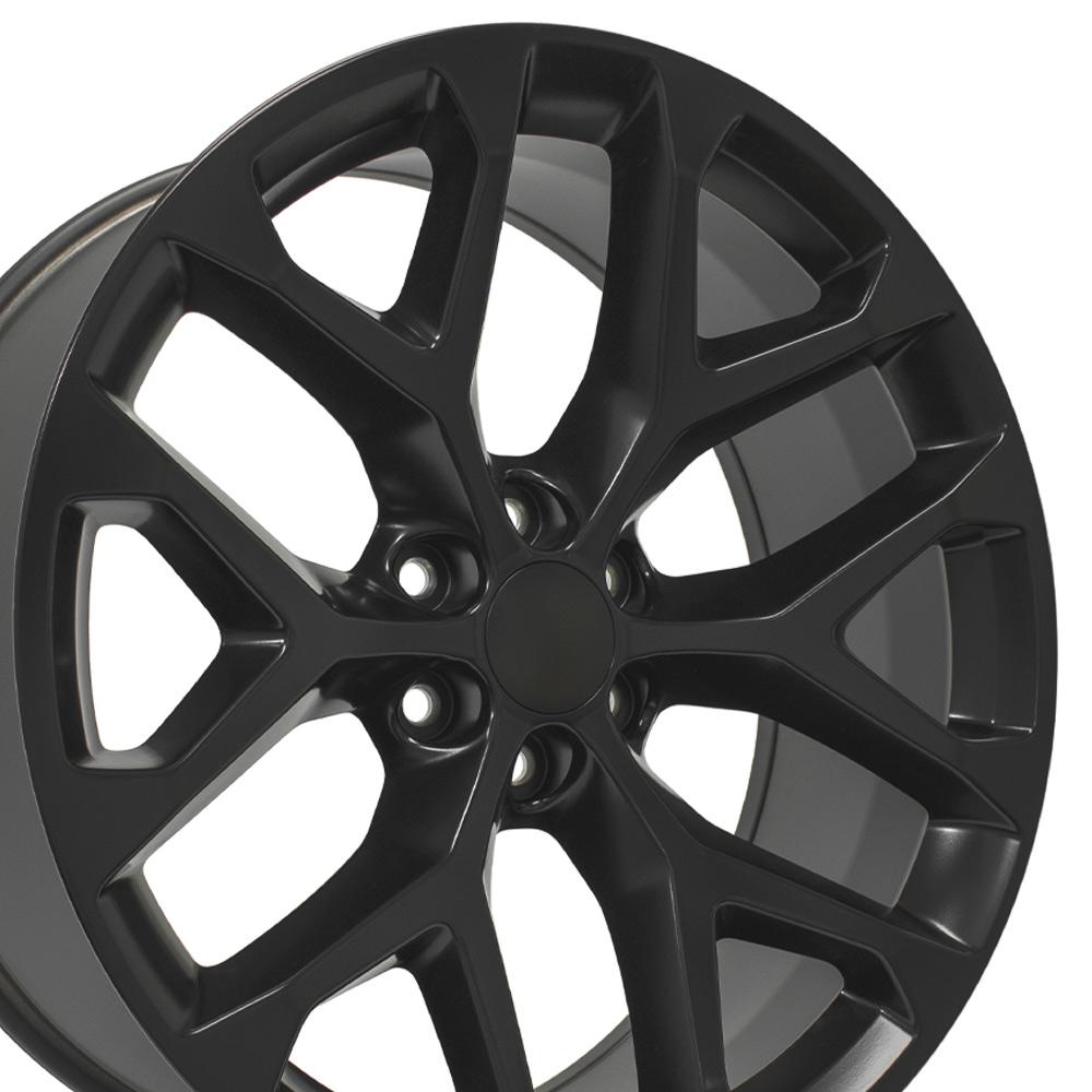 24" Replica Wheel CV98B Fits Chevy Silverado 24x10 Satin Black Wheel