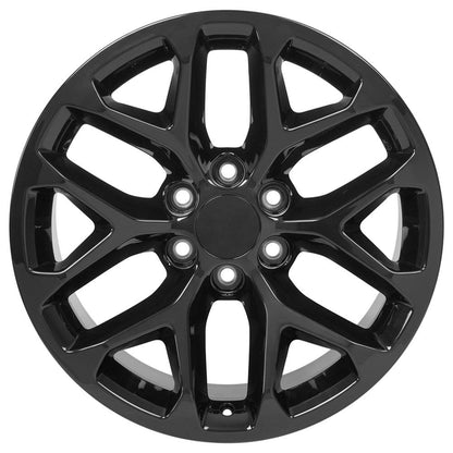 20" Replica Wheel CV98B Fits Chevy Silverado 20x9 Black Wheel