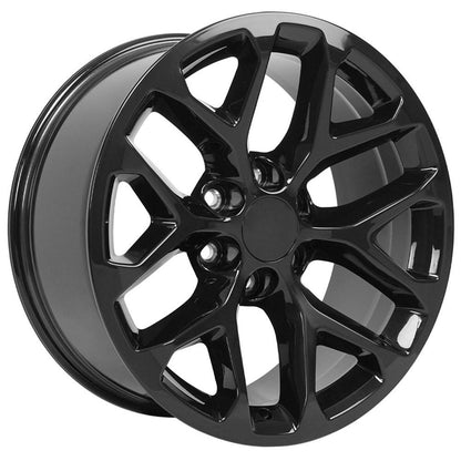 20" Replica Wheel CV98B Fits Chevy Silverado 20x9 Black Wheel