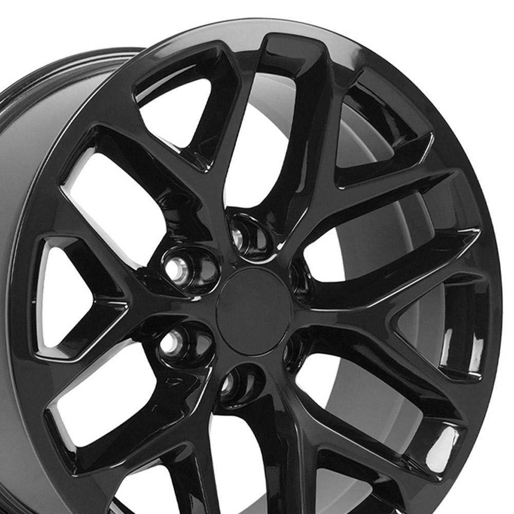 20" Replica Wheel CV98B Fits Chevy Silverado 20x9 Black Wheel