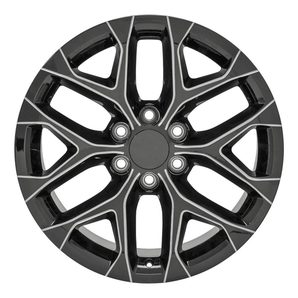 20" Replica Wheel CV98B Fits Chevy Silverado 20x9 Black Milled Wheel