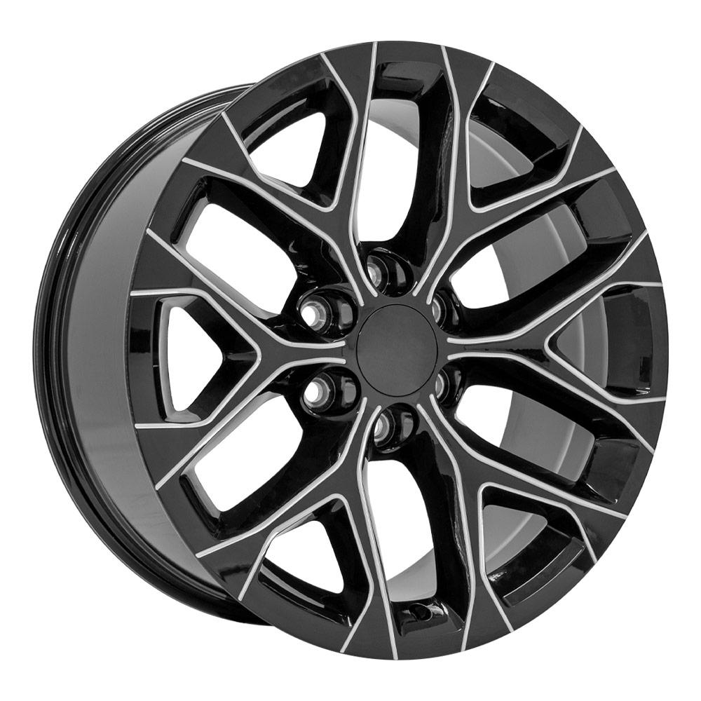 20" Replica Wheel CV98B Fits Chevy Silverado 20x9 Black Milled Wheel