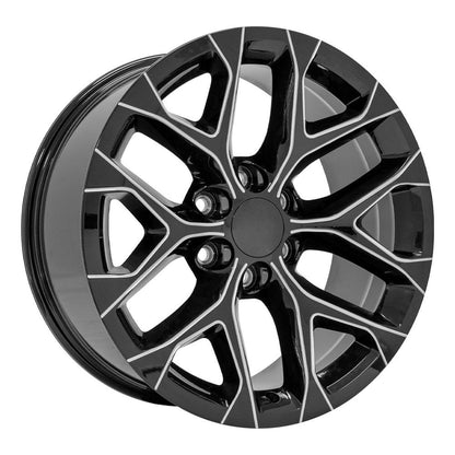 20" Replica Wheel CV98B Fits Chevy Silverado 20x9 Black Milled Wheel