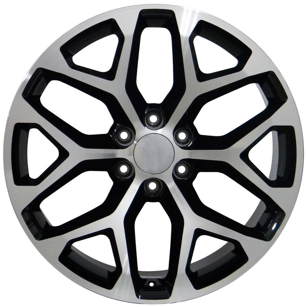 20" Replica Wheel CV98B Fits Chevy Silverado 20x9 Black Mach'd