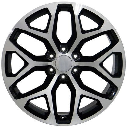 20" Replica Wheel CV98B Fits Chevy Silverado 20x9 Black Mach'd