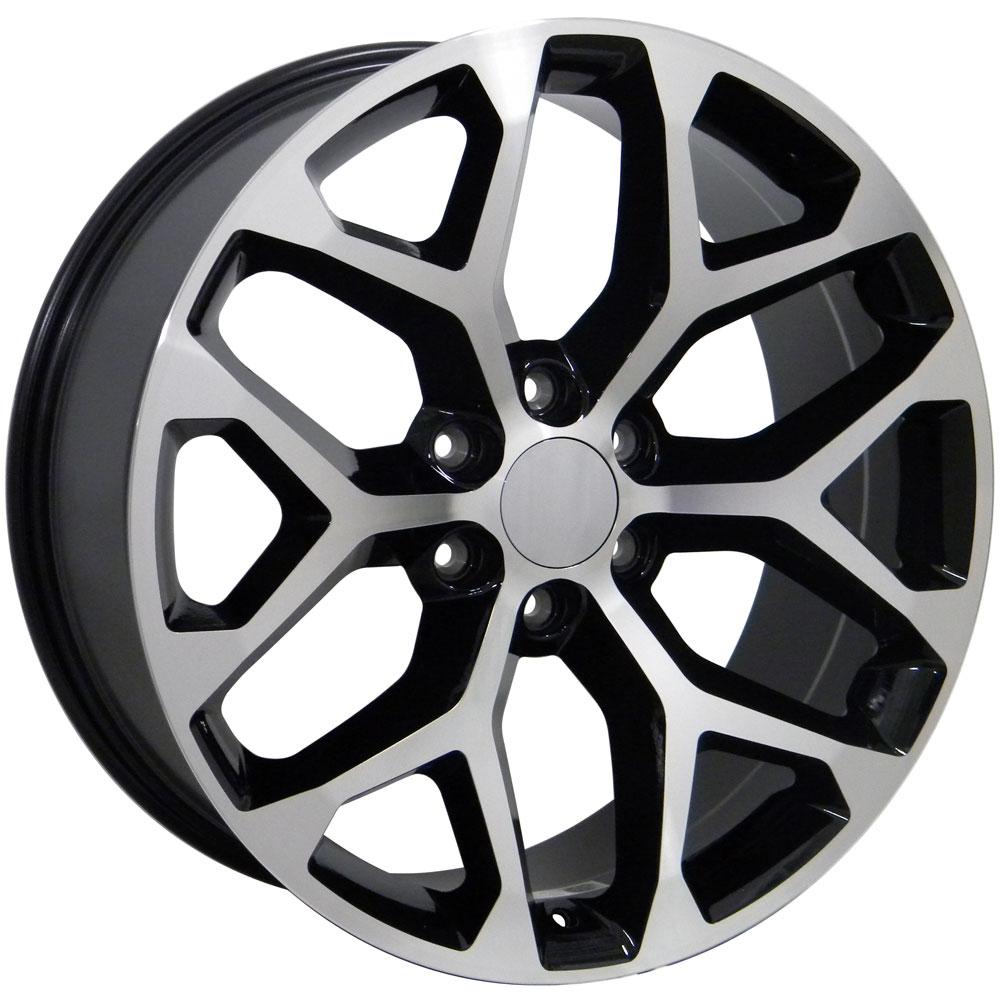 20" Replica Wheel CV98B Fits Chevy Silverado 20x9 Black Mach'd