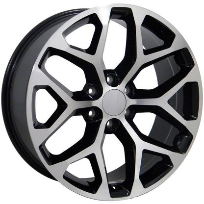 20" Replica Wheel CV98B Fits Chevy Silverado 20x9 Black Mach'd