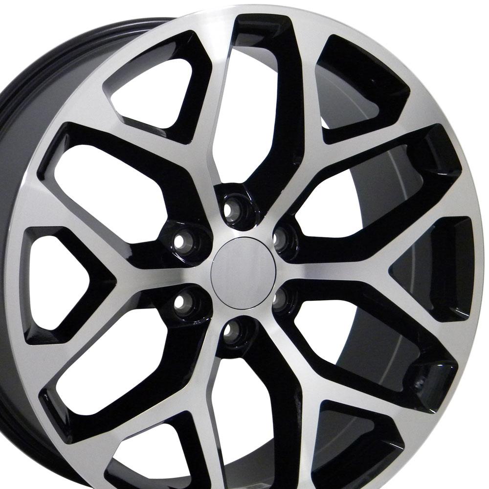 20" Replica Wheel CV98B Fits Chevy Silverado 20x9 Black Mach'd