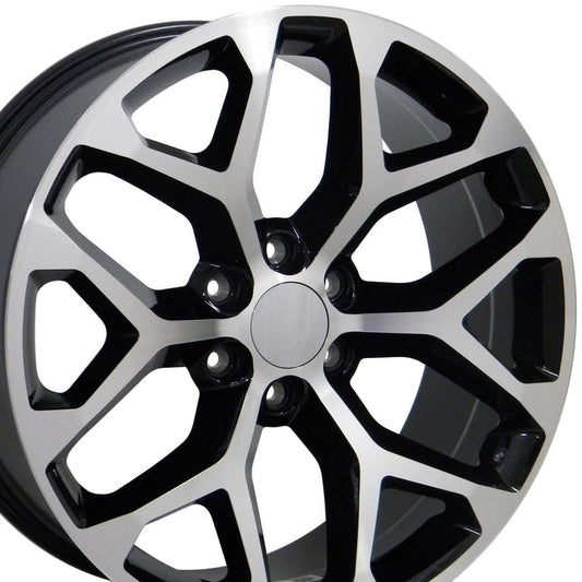 20" Replica Wheel CV98B Fits Chevy Silverado 20x9 Black Mach'd