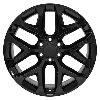 22" Replica Wheel CV98B Fits Chevy Silverado 22x9 Gloss Black Wheel