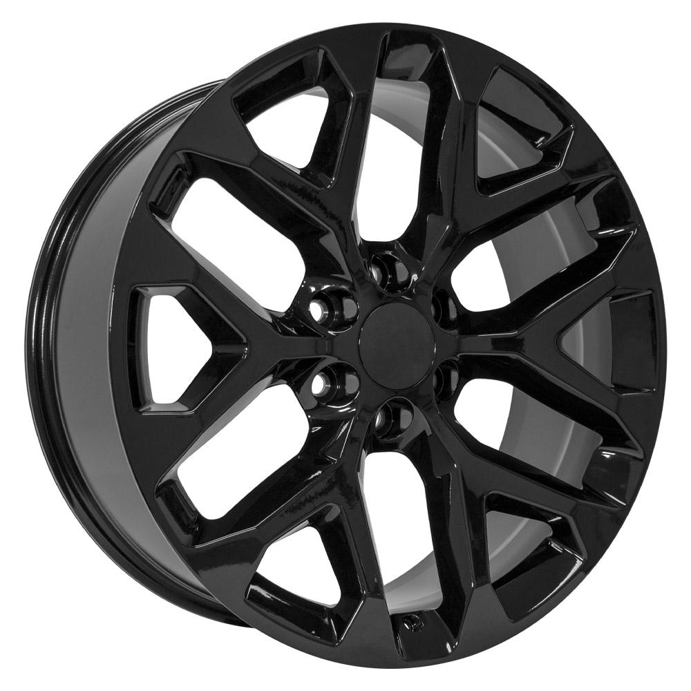 22" Replica Wheel CV98B Fits Chevy Silverado 22x9 Gloss Black Wheel