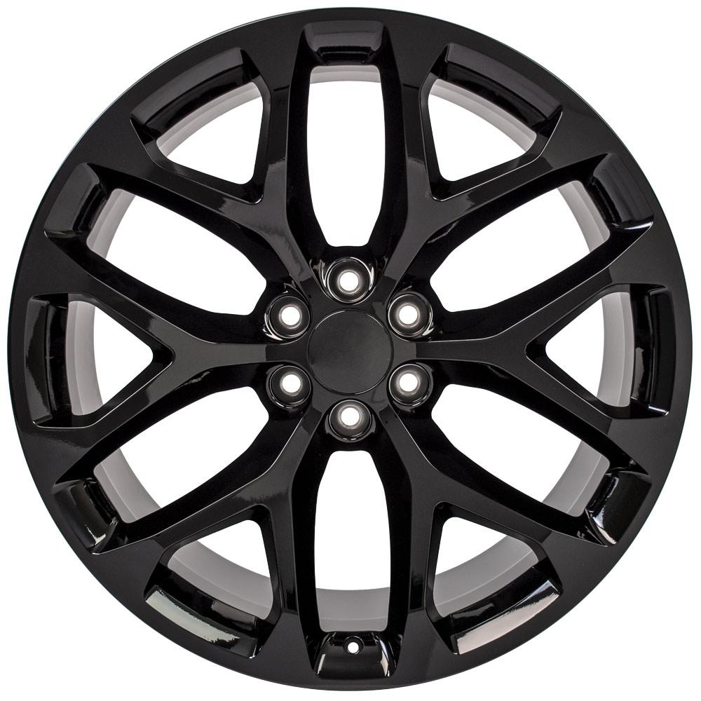 24" Replica Wheel CV98B Fits Chevy Silverado 24x10 Gloss Black Wheel