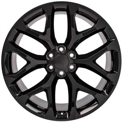 24" Replica Wheel CV98B Fits Chevy Silverado 24x10 Gloss Black Wheel